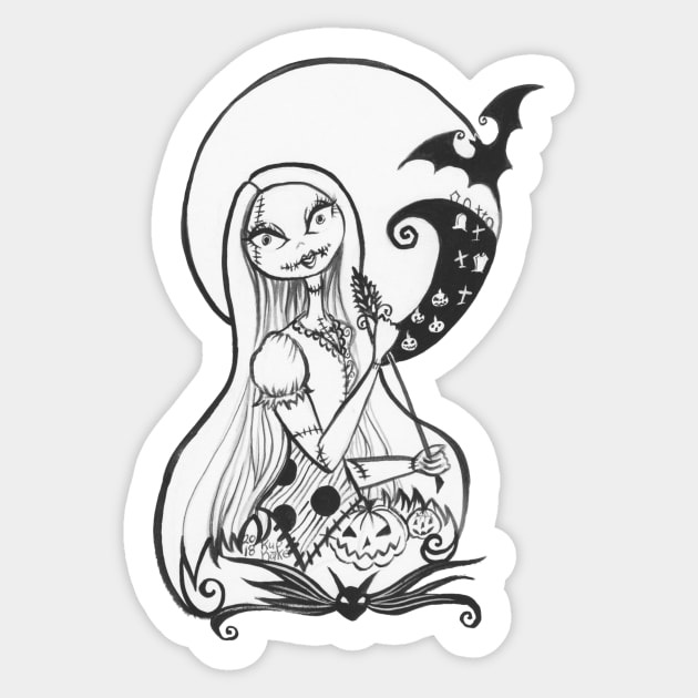 Sally Skellington Sticker by KupKake1313